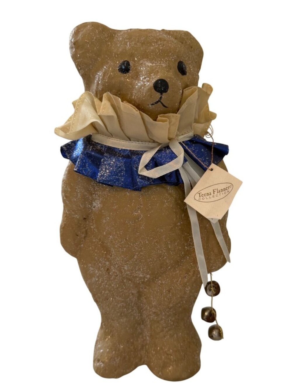 Teena Flanner Midwest Cannon Falls Papier Mache Glitter Bear Figurine